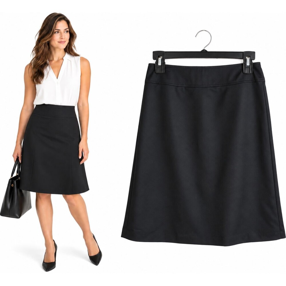 New Banana Republic Stretch A Line Skirt Womens Size 6 Career Black